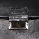 FENDI Hand Bag Leather 2way Black Silver Auth ar12462-9