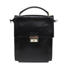FENDI Hand Bag Leather 2way Black Silver Auth ar12462-13