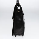 FENDI Hand Bag Leather 2way Black Silver Auth ar12462-4