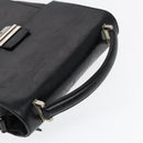 FENDI Hand Bag Leather 2way Black Silver Auth ar12462-6