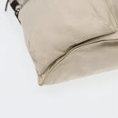 FENDI Shoulder Bag Canvas Leather Beige Brown Silver Auth ar12463-14