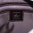 FENDI Shoulder Bag Canvas Leather Beige Brown Silver Auth ar12463-18