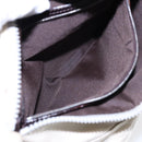 FENDI Shoulder Bag Canvas Leather Beige Brown Silver Auth ar12463-21