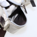 FENDI Shoulder Bag Canvas Leather Beige Brown Silver Auth ar12463-22