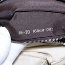 FENDI Shoulder Bag Canvas Leather Beige Brown Silver Auth ar12463-12