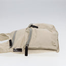 FENDI Shoulder Bag Canvas Leather Beige Brown Silver Auth ar12463-3