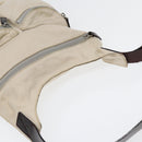 FENDI Shoulder Bag Canvas Leather Beige Brown Silver Auth ar12463-6