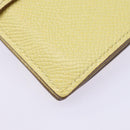 HERMES Baan Card Case Leather Yellow Silver Auth ar12506-16