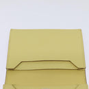 HERMES Baan Card Case Leather Yellow Silver Auth ar12506-17