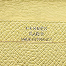 HERMES Baan Card Case Leather Yellow Silver Auth ar12506-19