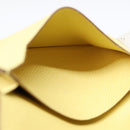 HERMES Baan Card Case Leather Yellow Silver Auth ar12506-10