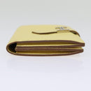 HERMES Baan Card Case Leather Yellow Silver Auth ar12506-3