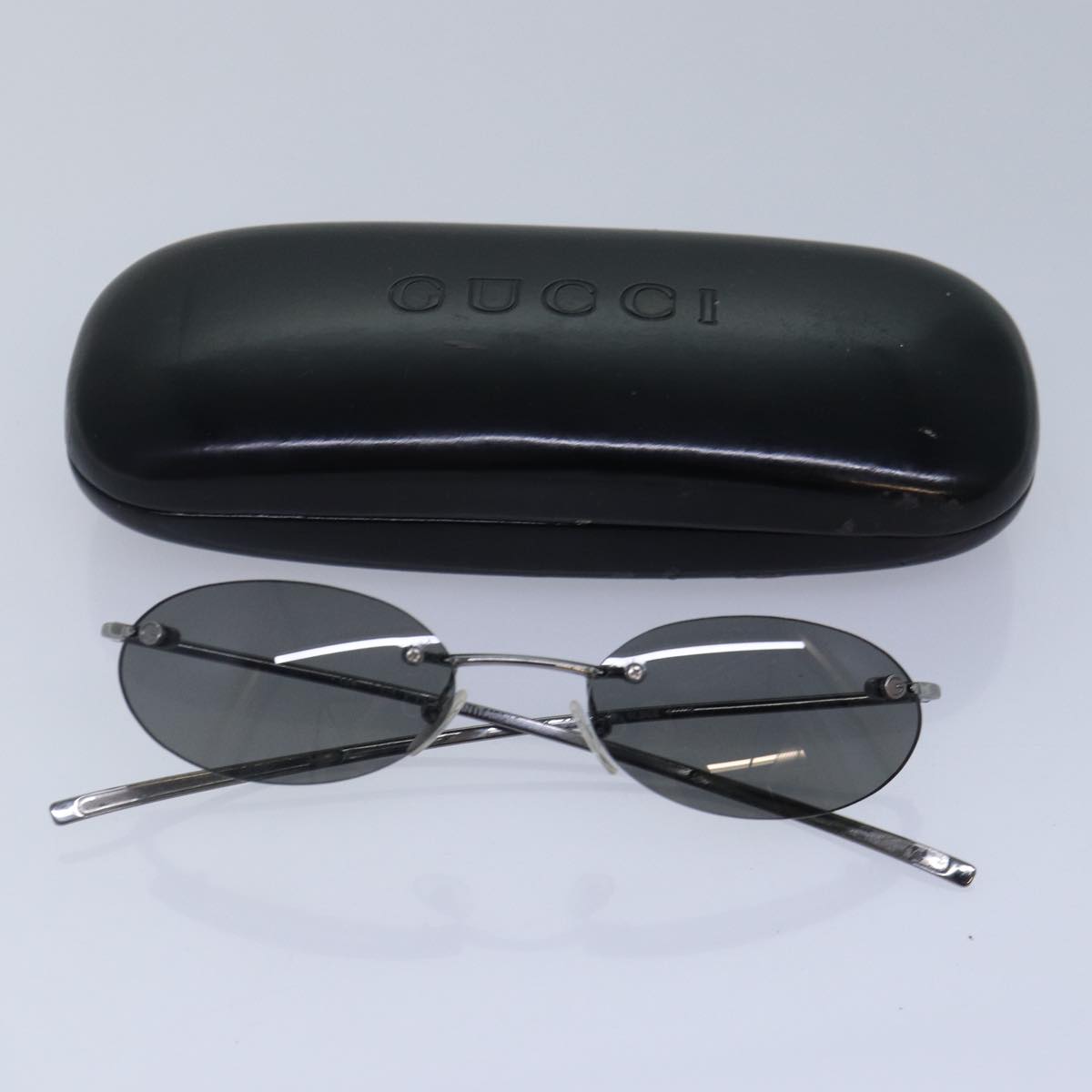 GUCCI Sunglasses metal Silver Auth ar12509