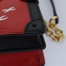LOUIS VUITTON Epi Trunk Clutch Shoulder Bag Red Black M51697 LV Auth ar12517A-16