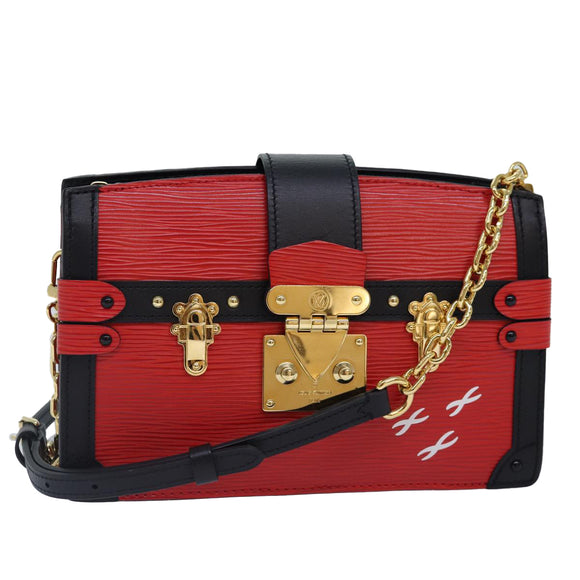 LOUIS VUITTON Epi Trunk Clutch Shoulder Bag Red Black M51697 LV Auth ar12517SM