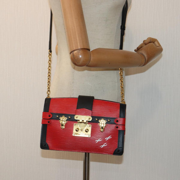 LOUIS VUITTON Epi Trunk Clutch Shoulder Bag Red Black M51697 LV Auth ar12517SM