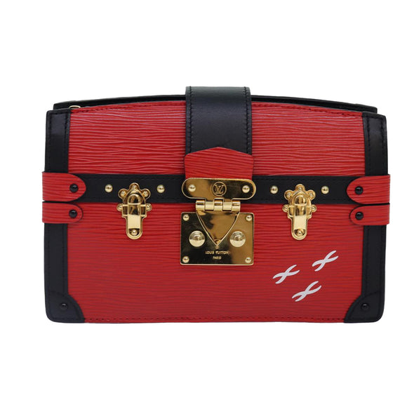 LOUIS VUITTON Epi Trunk Clutch Shoulder Bag Red Black M51697 LV Auth ar12517SM