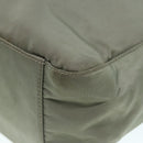 PRADA Tote Bag Nylon Khaki Silver Auth ar12536-14