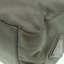 PRADA Tote Bag Nylon Khaki Silver Auth ar12536-16