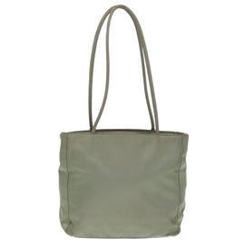 PRADA Tote Bag Nylon Khaki Silver Auth ar12536 - 0
