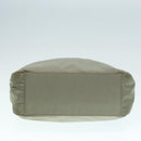 PRADA Tote Bag Nylon Khaki Silver Auth ar12536-5