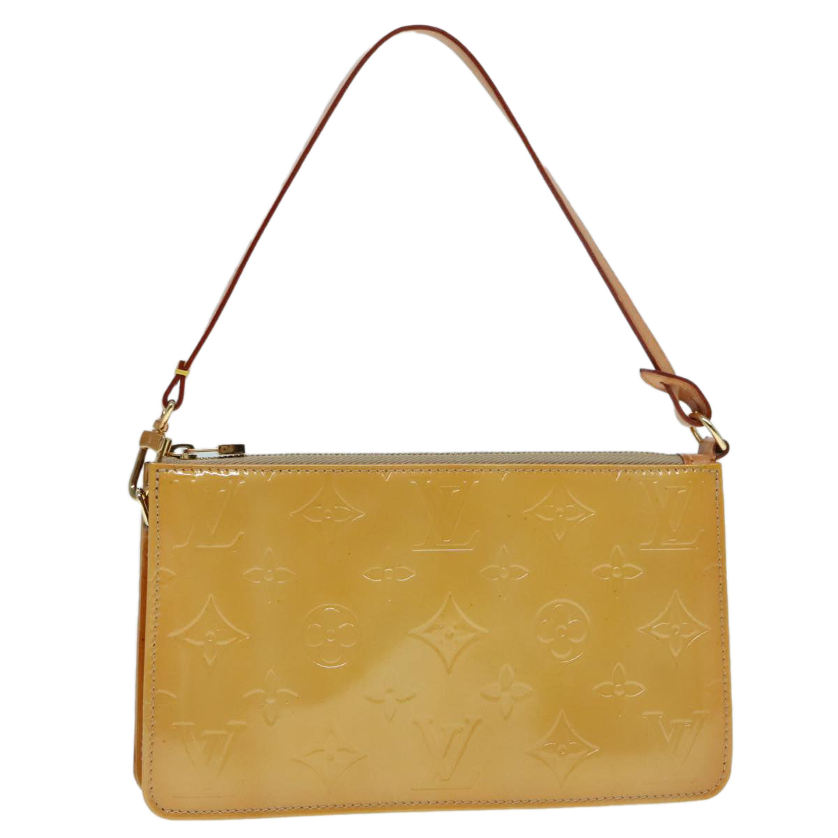 LOUIS VUITTON Monogram Vernis Lexington Pouch Beige M91010 Auth ar12547