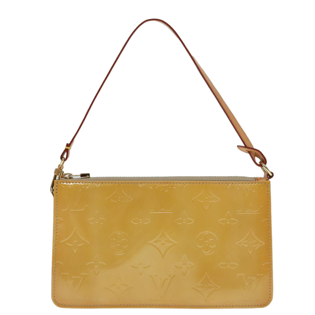 LOUIS VUITTON Monogram Vernis Lexington Pouch Beige M91010 Auth ar12547