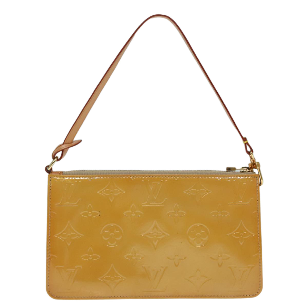 LOUIS VUITTON Monogram Vernis Lexington Pouch Beige M91010 Auth ar12547