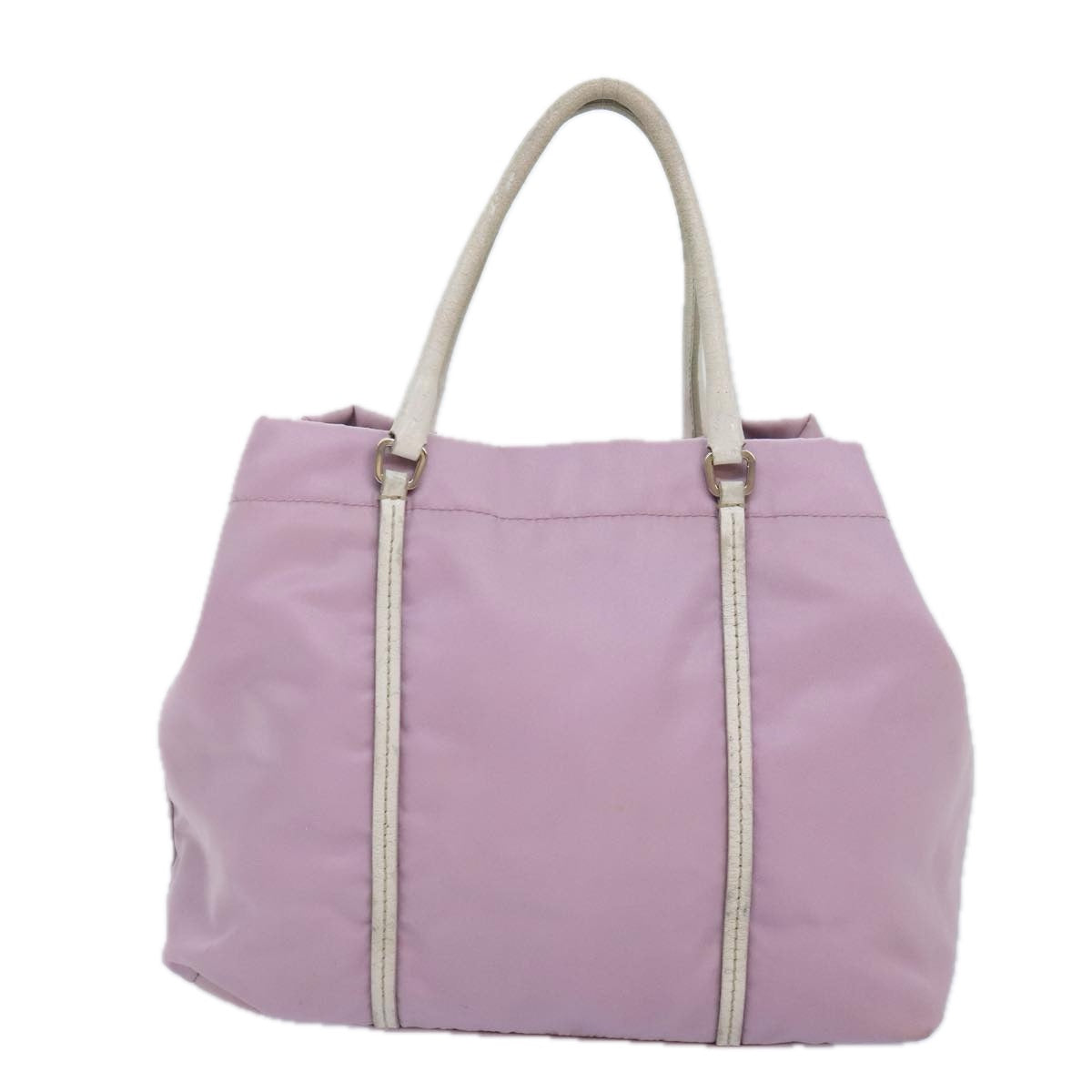 PRADA Hand Bag Nylon Pink Silver Auth ar12548