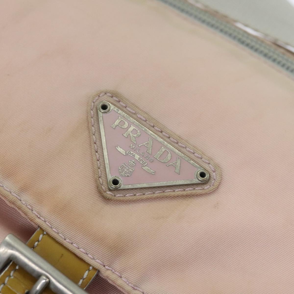 PRADA Shoulder Bag Nylon Pink Gray Silver Auth ar12550