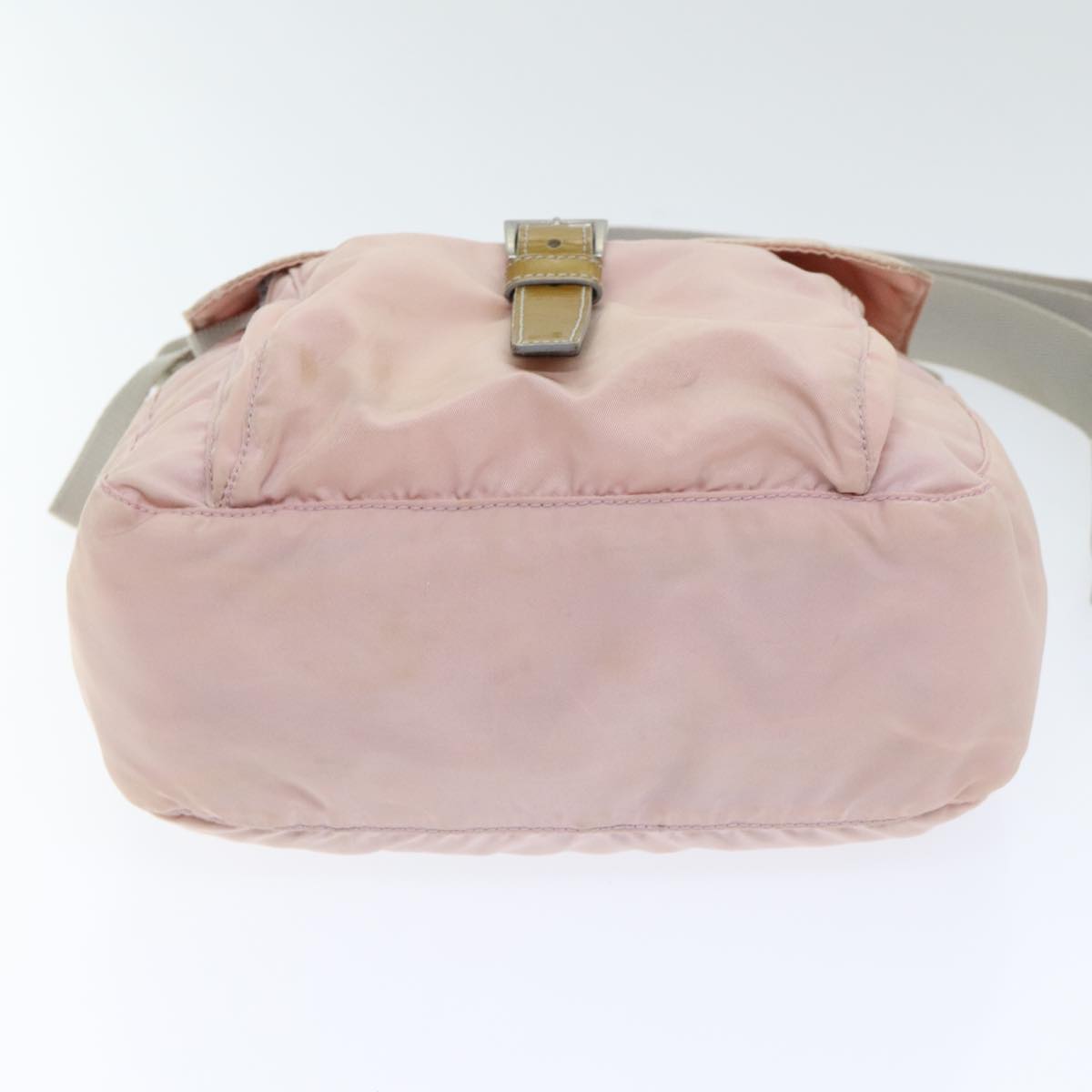 PRADA Shoulder Bag Nylon Pink Gray Silver Auth ar12550