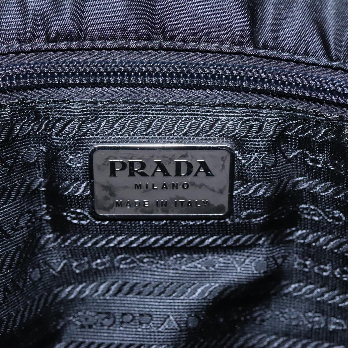 PRADA Shoulder Bag Nylon Green Silver Auth ar12552