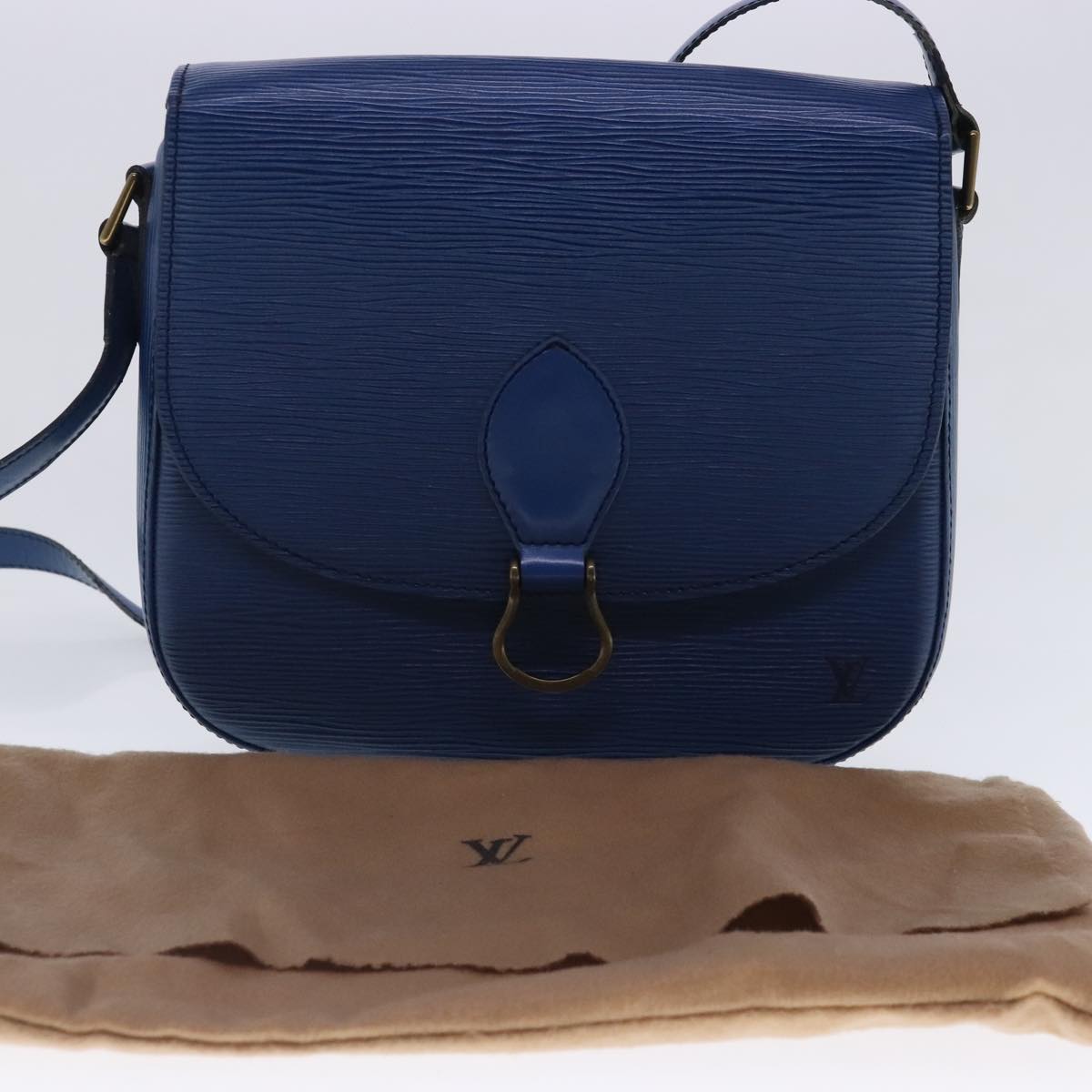 LOUIS VUITTON Epi Saint Cloud GM Shoulder Bag Toledo Blue M52195 LV Auth ar12563