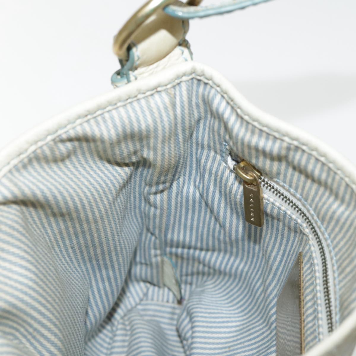 CELINE C Macadam Canvas Hand Bag Light Blue Auth ar12572