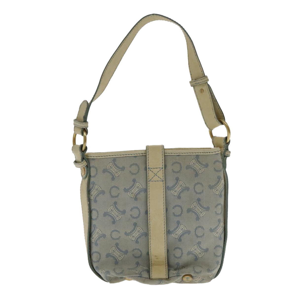 CELINE C Macadam Canvas Hand Bag Light Blue Auth ar12572 - 0