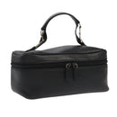 GUCCI Vanity Pouch Leather Black Silver 032 1703 0140 Auth ar12574-1
