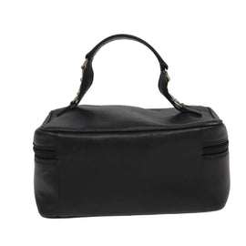 GUCCI Vanity Pouch Leather Black Silver 032 1703 0140 Auth ar12574 - 0