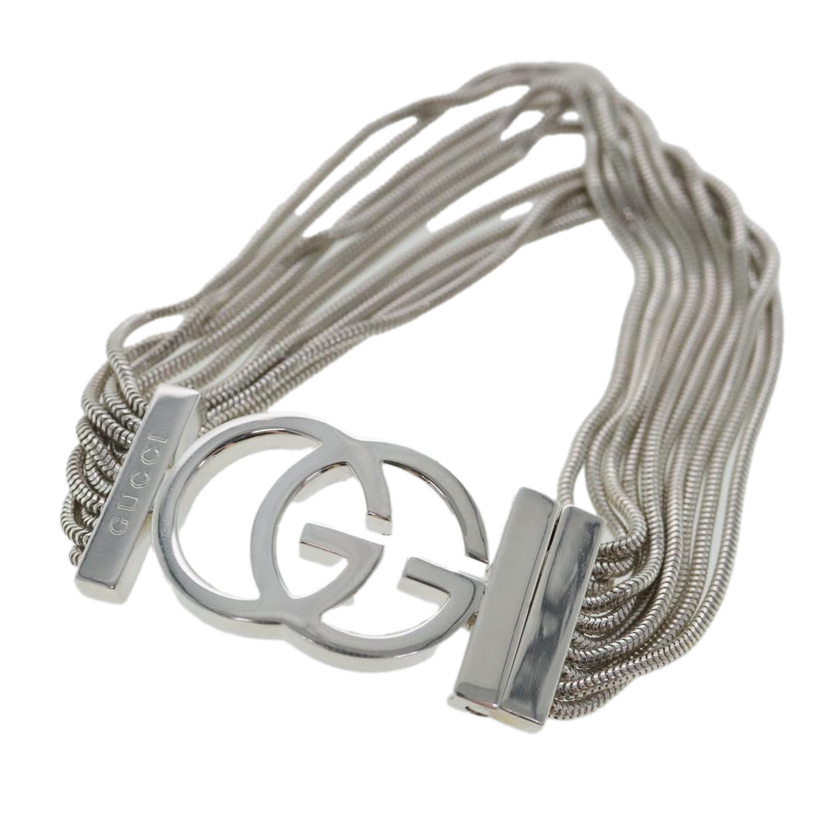 GUCCI Interlocking Bracelet Ag925 Silver Auth ar12593