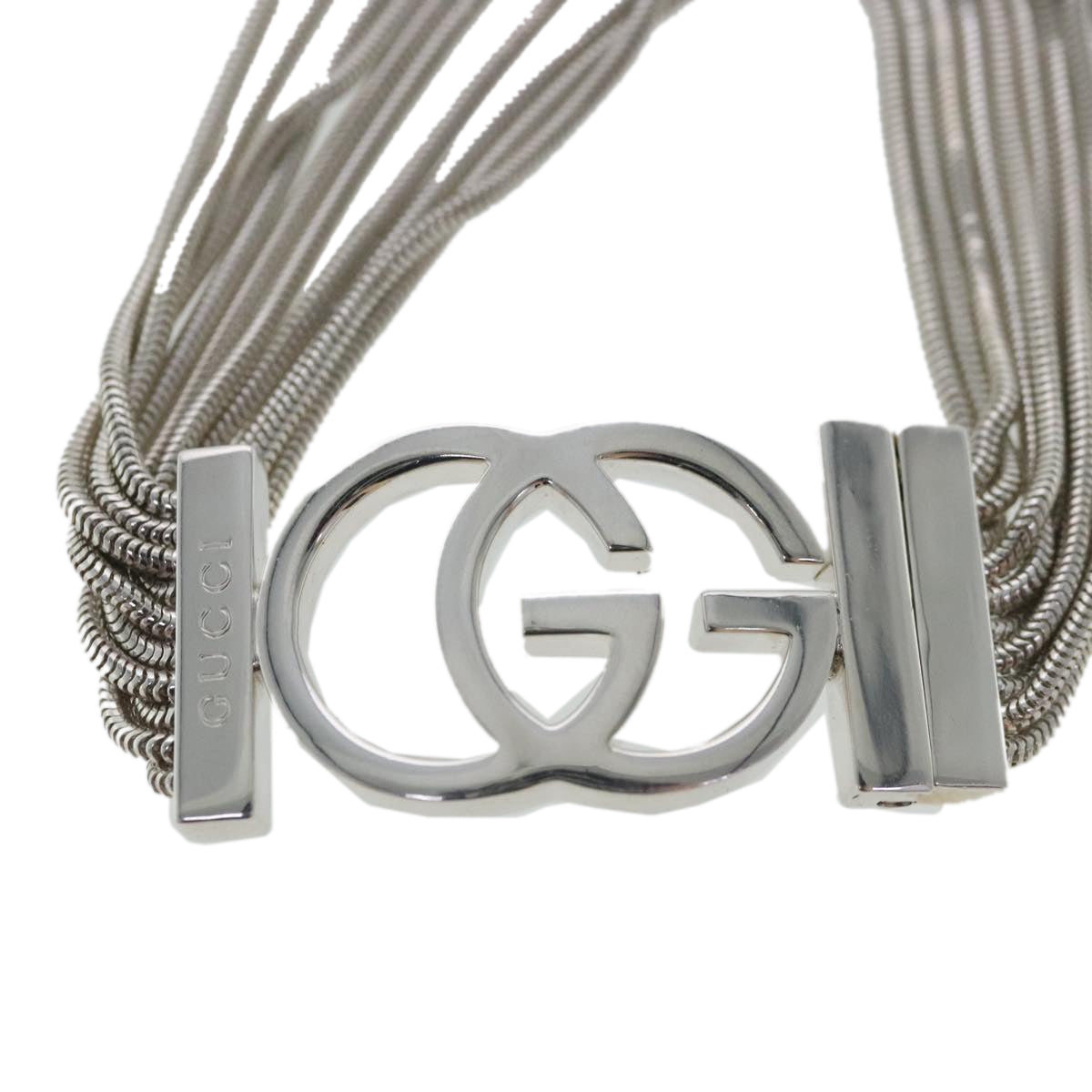 GUCCI Interlocking Bracelet Ag925 Silver Auth ar12593 - 0