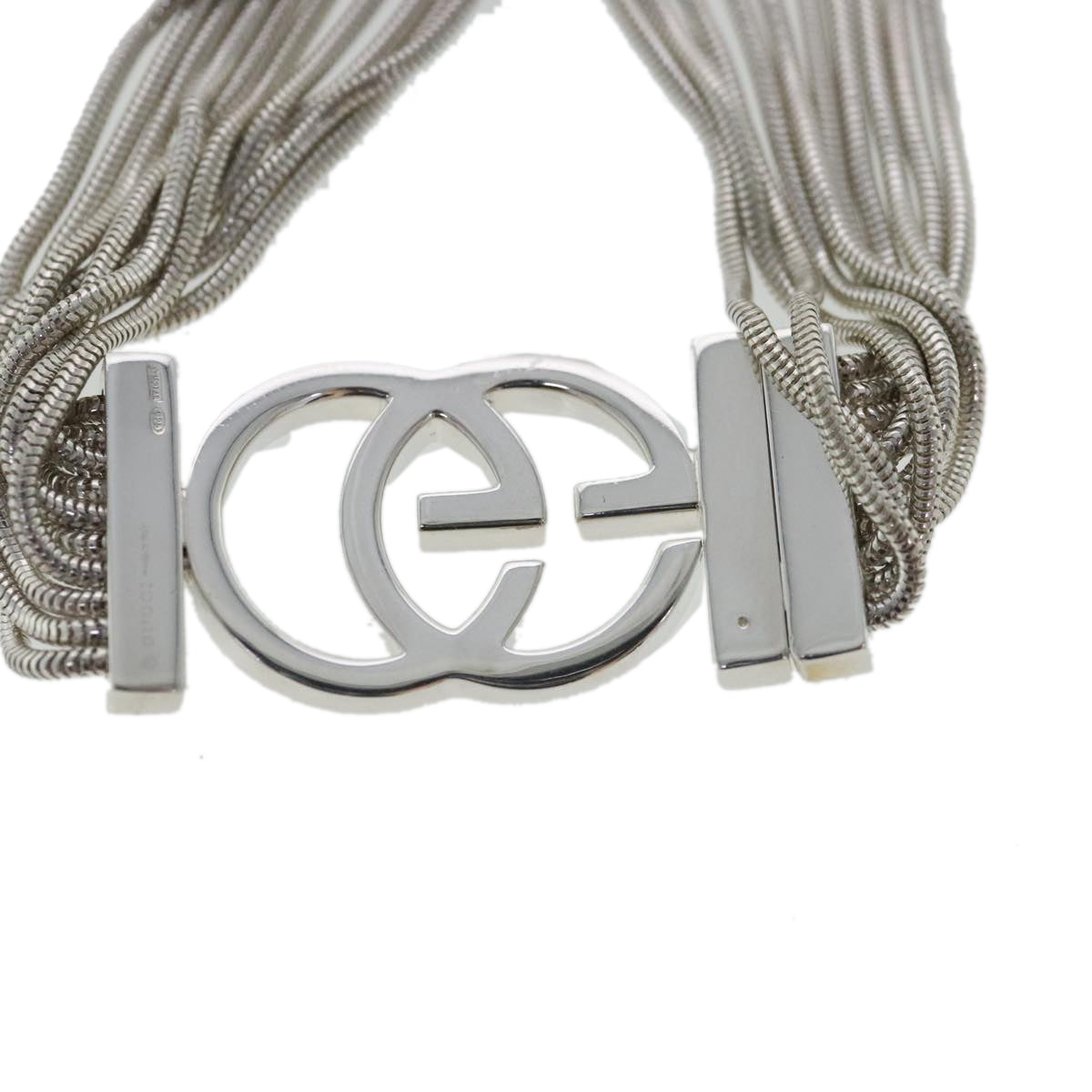 GUCCI Interlocking Bracelet Ag925 Silver Auth ar12593