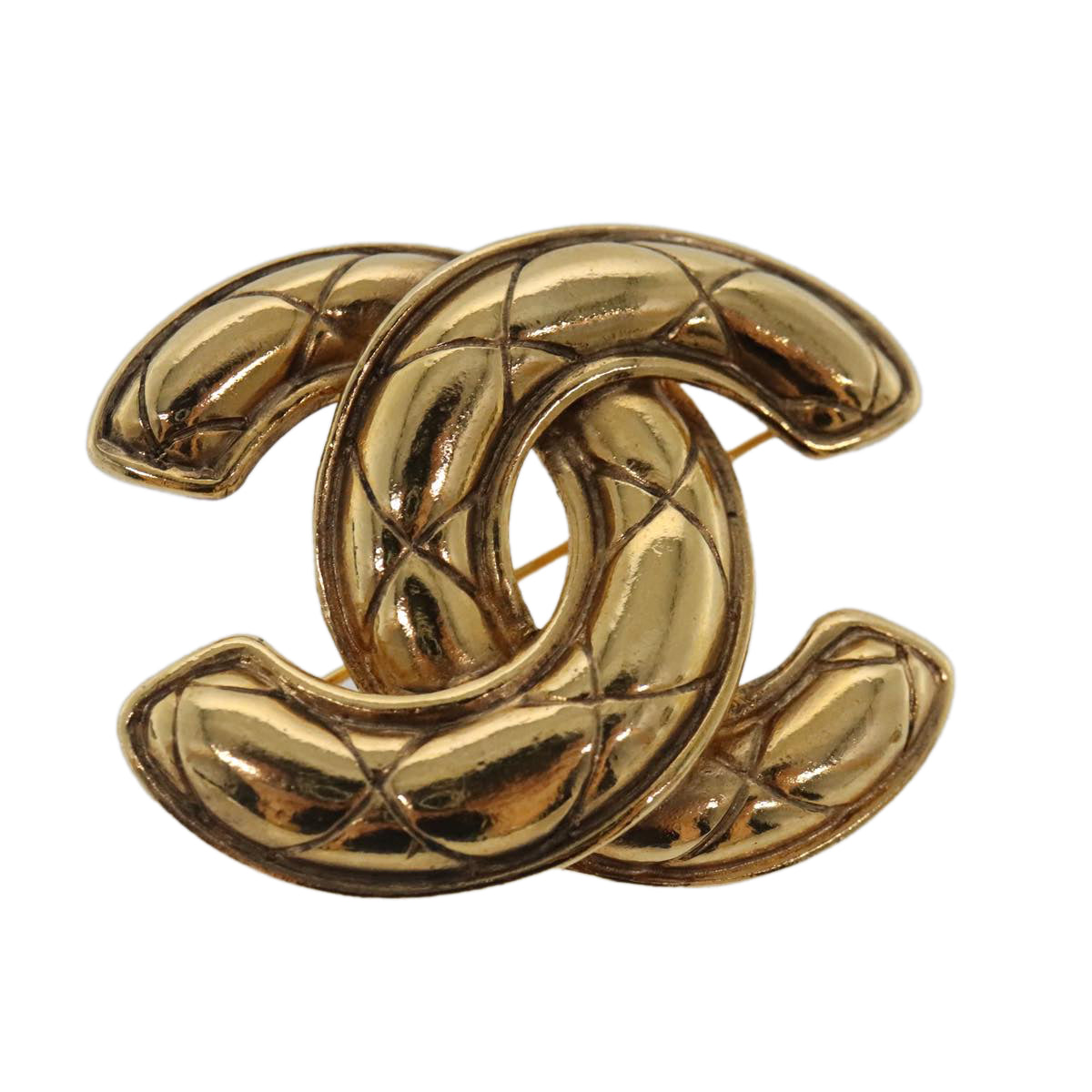 CHANEL COCO Mark Brooch metal Gold Tone CC Auth ar12602 - 0