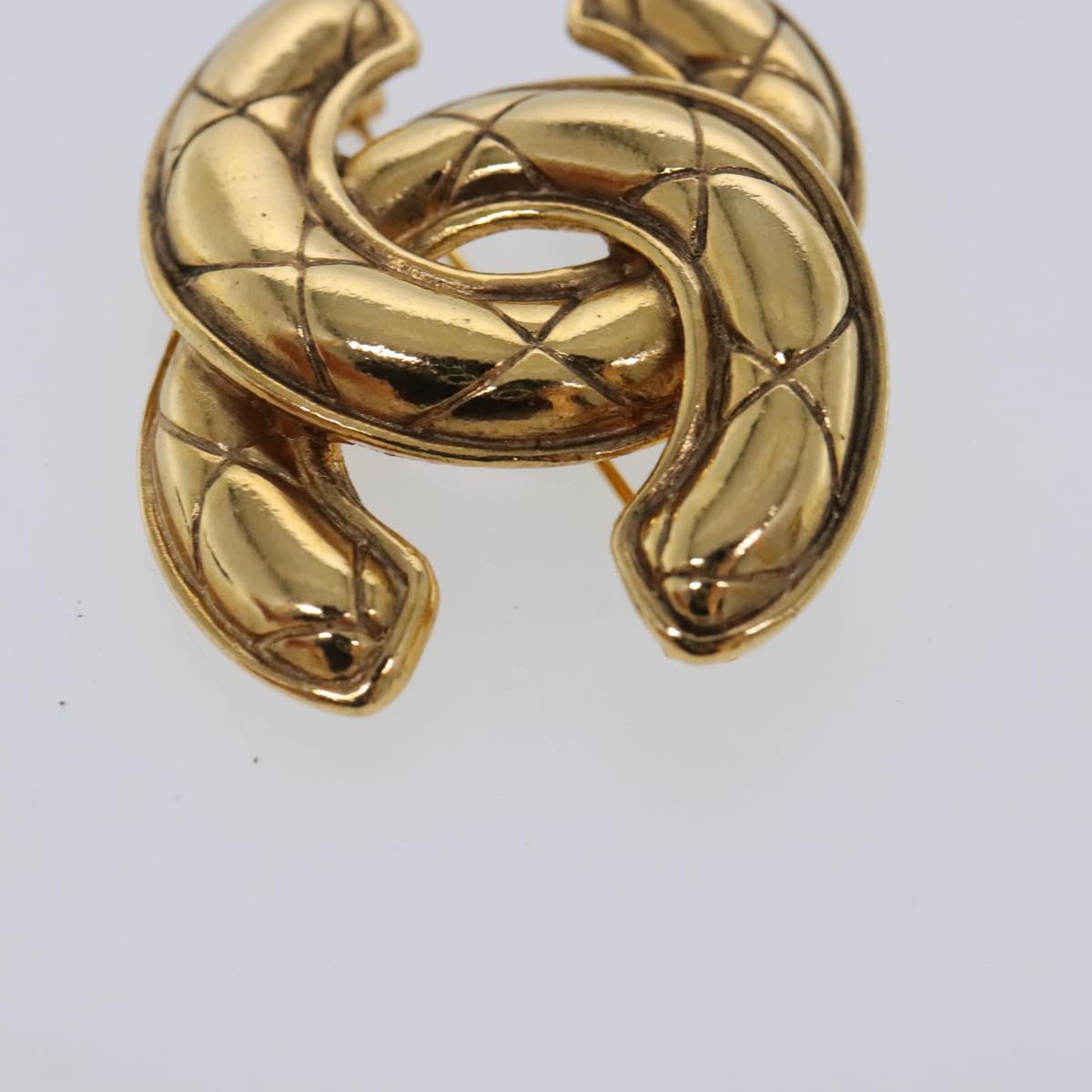 CHANEL COCO Mark Brooch metal Gold Tone CC Auth ar12602