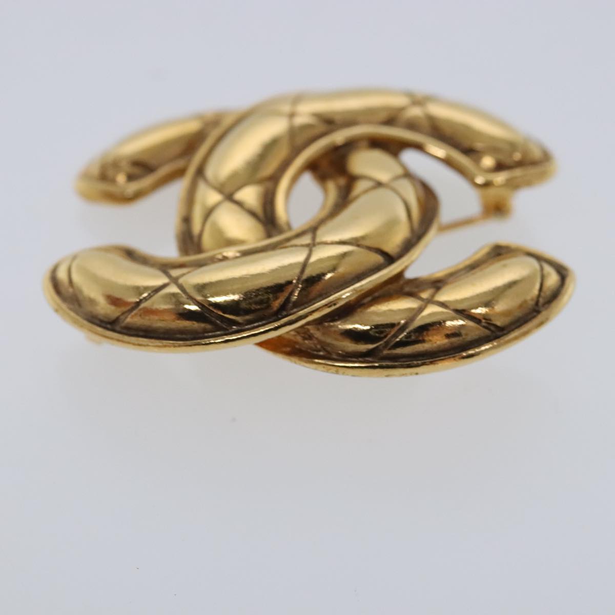 CHANEL COCO Mark Brooch metal Gold Tone CC Auth ar12602