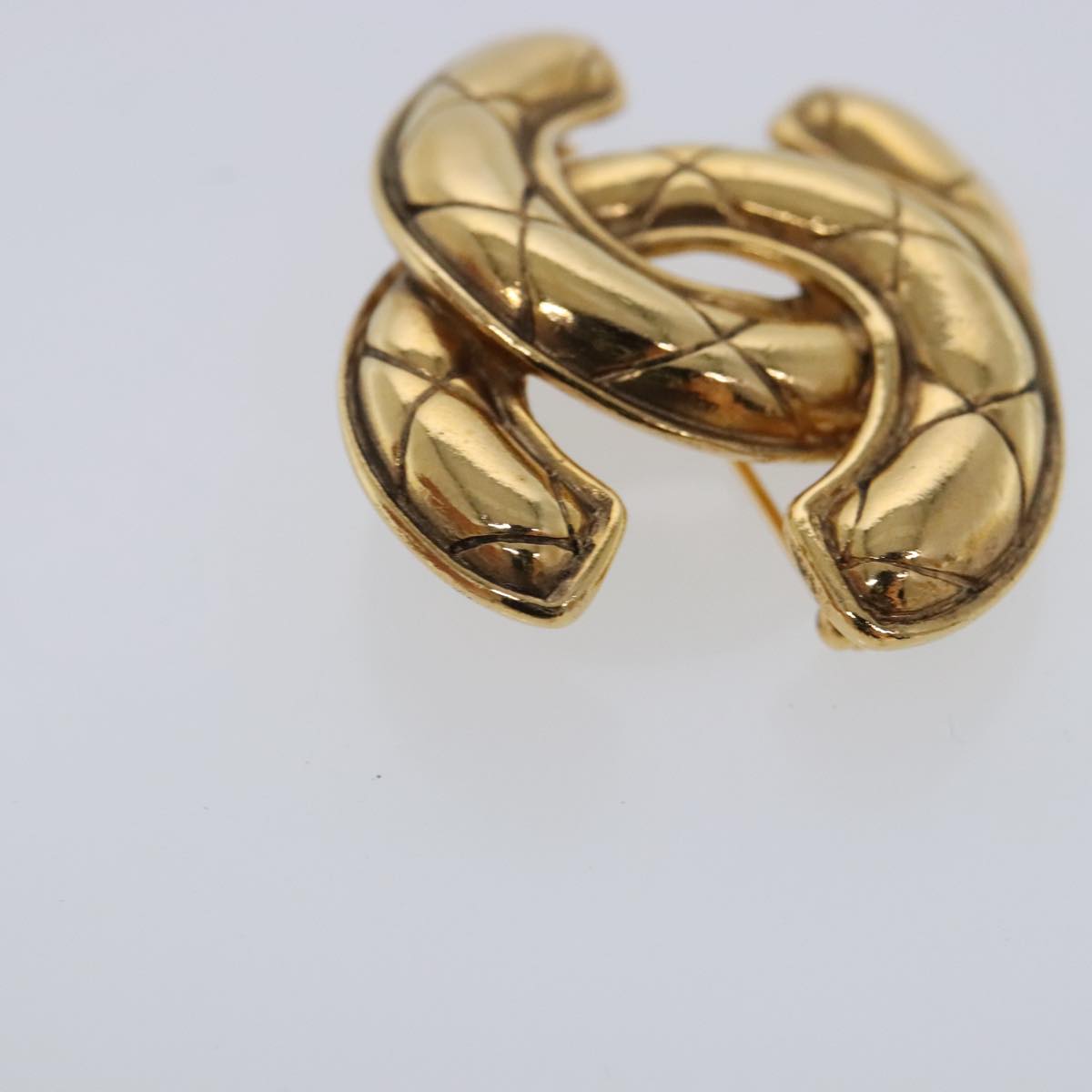 CHANEL COCO Mark Brooch metal Gold Tone CC Auth ar12602