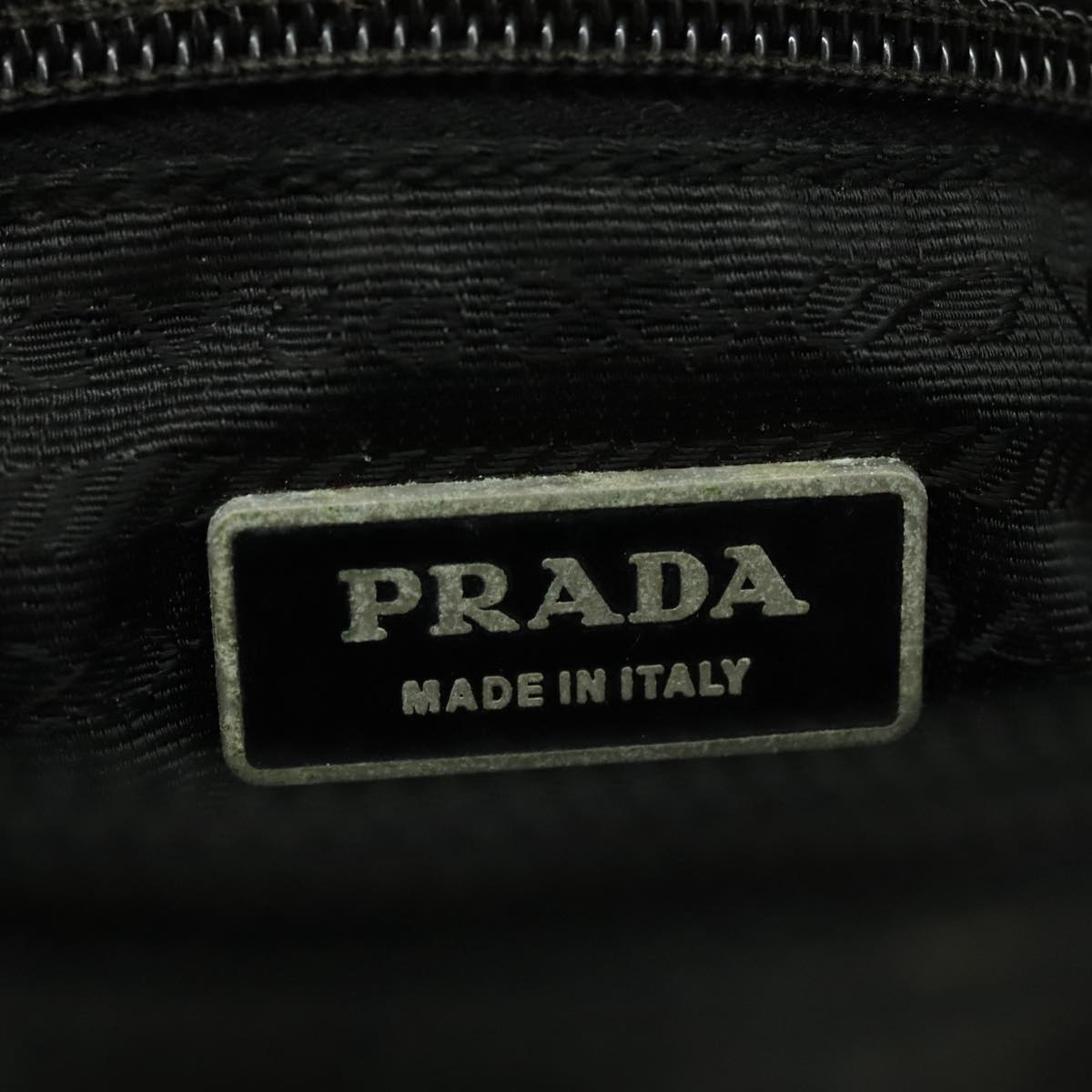 PRADA Shoulder Bag Nylon Black Silver Auth ar12622