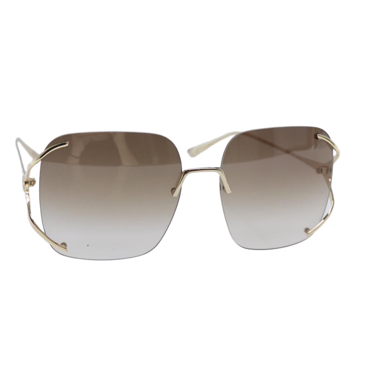 GUCCI Sunglasses metal Brown Auth ar12639