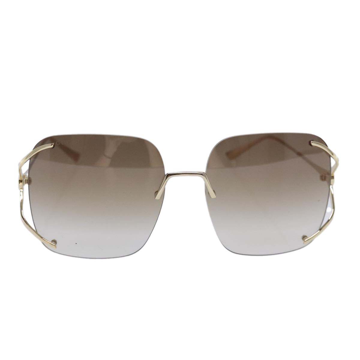 GUCCI Sunglasses metal Brown Auth ar12639