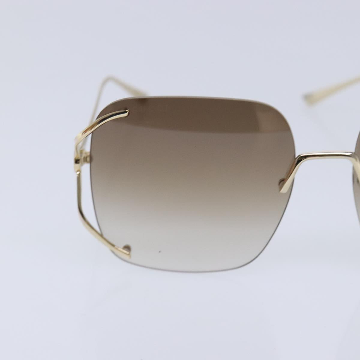 GUCCI Sunglasses metal Brown Auth ar12639