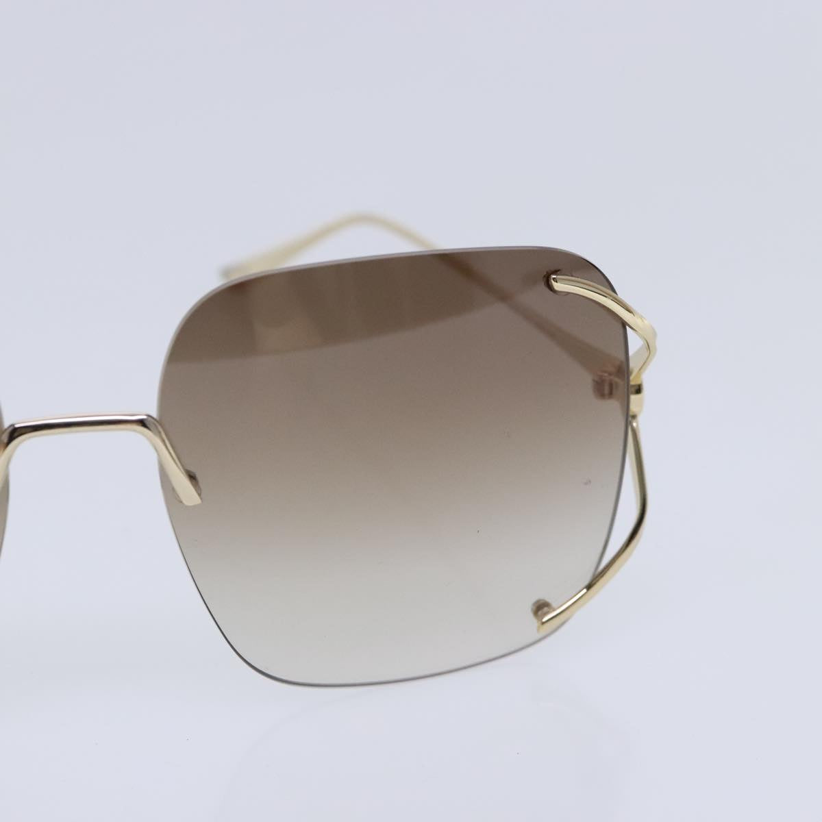 GUCCI Sunglasses metal Brown Auth ar12639