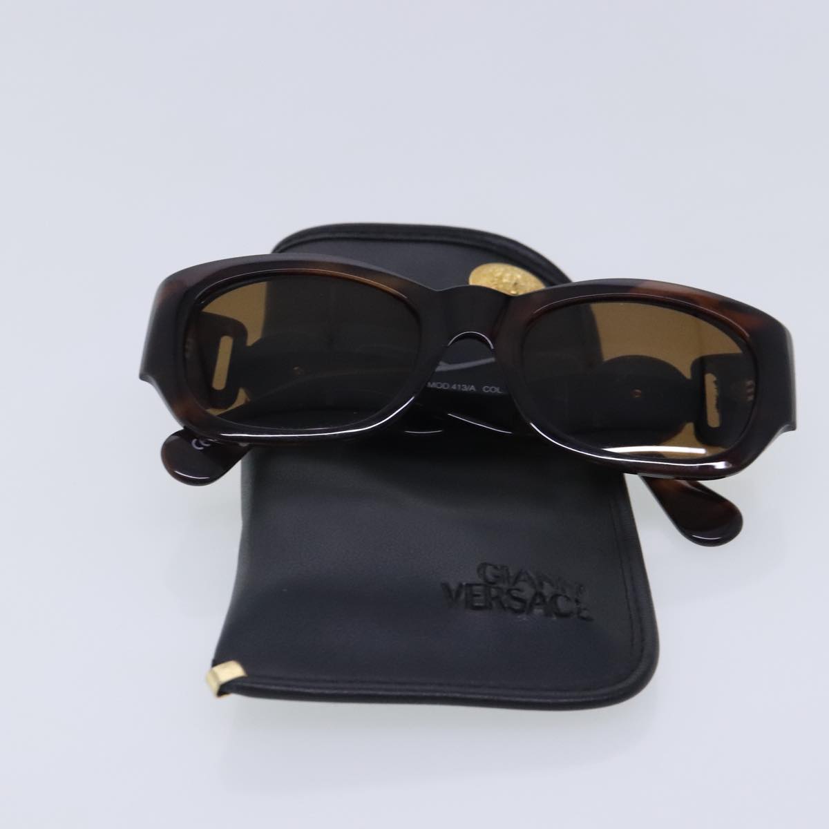 Gianni Versace Sunglasses plastic Brown Auth ar12646